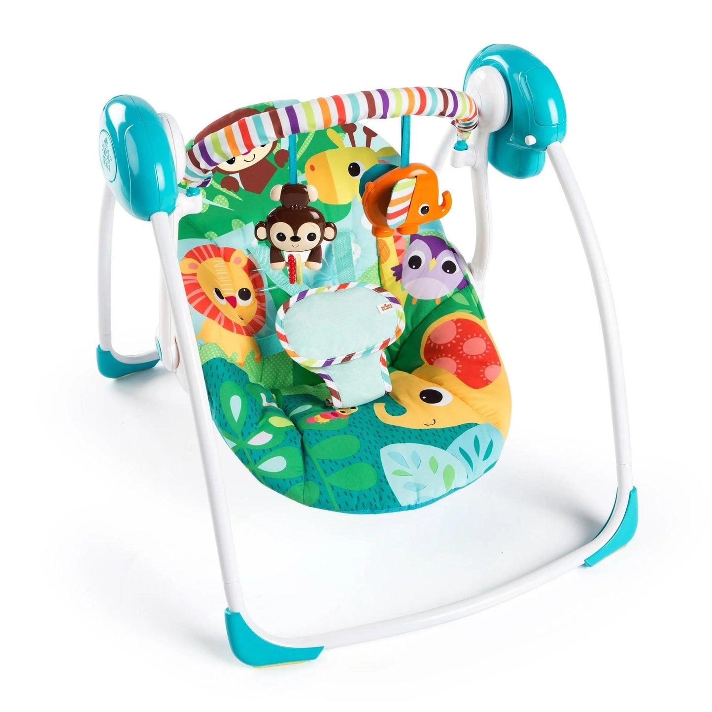 Bright Starts Safari Surprise Portable Swing - Smiling Rainbow Baby Store