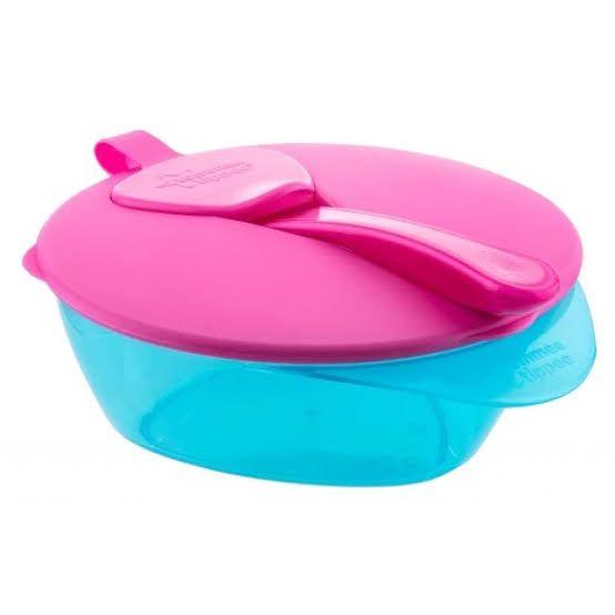 Tommee Tippee - Explora Feeding Bowl With Lid and Blue Spoon - Smiling Rainbow Baby Store
